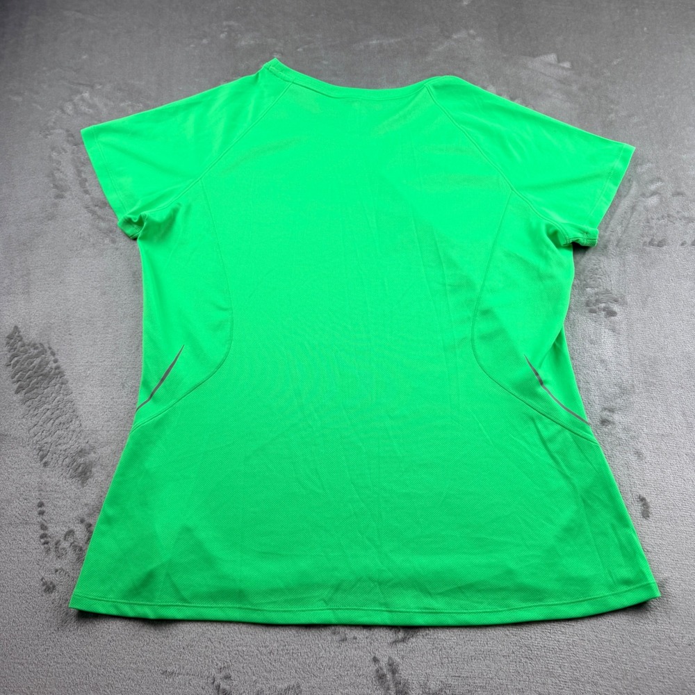 Adidas Climalite Running Shirt Women's XL Green Short Sleeve Athletic Tee - Picture 2 of 8
